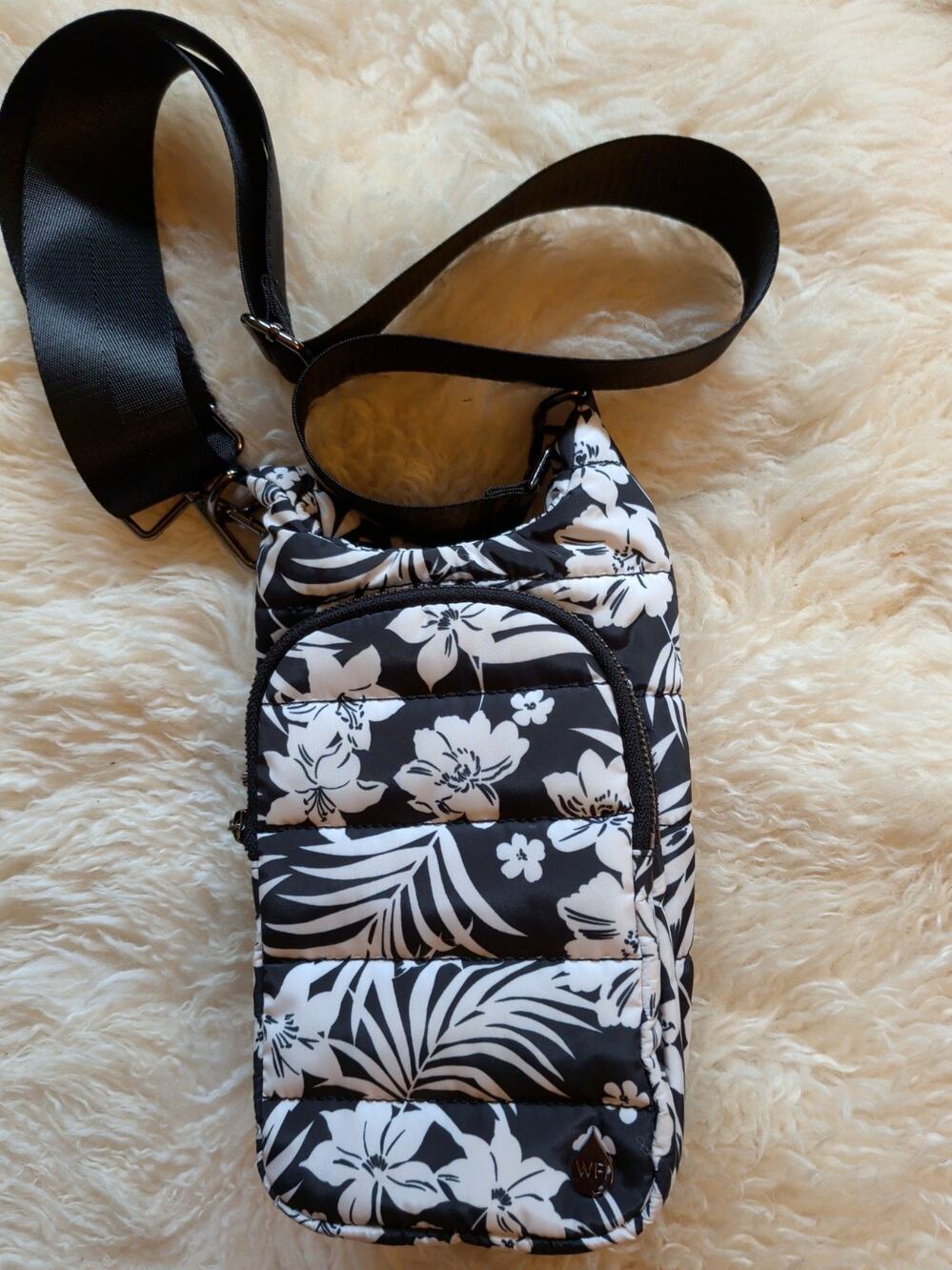 WanderFull Hydrobag Tropical Floral Crossbody Quilted Puffer Water Bottle Bag